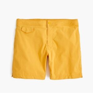 J.Crew 7” stretch eco pool short in solid yellow, size 30